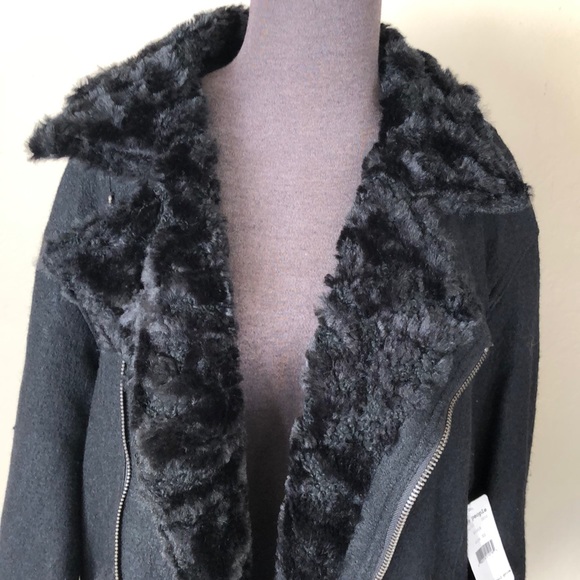 NEW Free Prople Faux Fur Trim Slouchy Jacket NWT